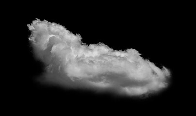 Separate white clouds on a black background are real clouds. White clouds are isolated on a black...