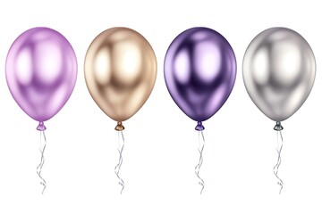 Shiny helium balloons drifting lightly in a lifelike, glossy finish.