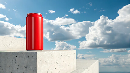Red brick building with chimneys under a blue sky and clouds
