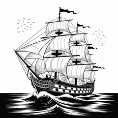 ship on the sea