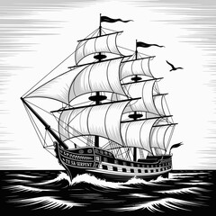 sailing ship on the sea