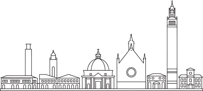 black and white city skyline buildings clip art preview