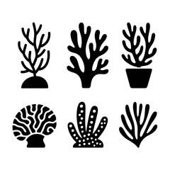 coral, seaweed, ocean, marine, illustration, graphic, blackandwhite, plant, underwater, aquatic, nature, vector, sea, design, oceanlife, aquaticplant, beach, underwaterart, reef, silhouette, oceanart,