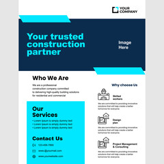 Clean Construction Company Poster Layout