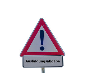 Ausbildungsabgabe Schild freigestellt