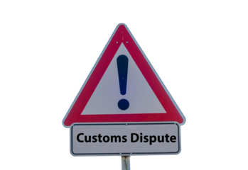 Sign Customs Dispute isolated 