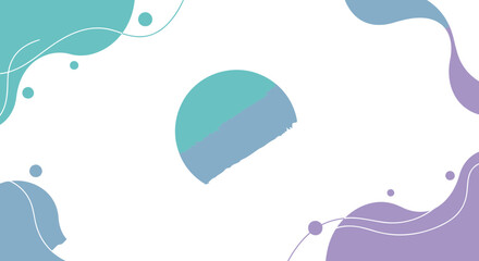 Abstract graphic design with muted teal and lavender hues. Geometric shapes and fluid lines create a modern, minimalist aesthetic.