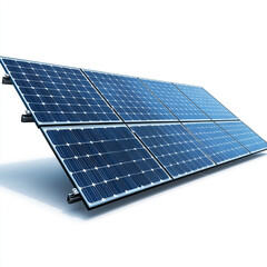 Solar panel on a pole isolated on a white background