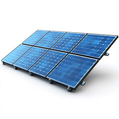 Solar panel on a pole isolated on a white background