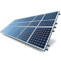 Solar panel on a pole isolated on a white background