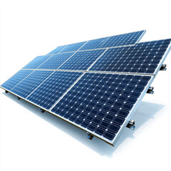 Solar panel on a pole isolated on a white background