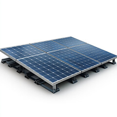 Solar panel on a pole isolated on a white background