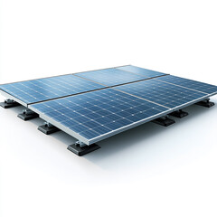 Solar panel on a pole isolated on a white background