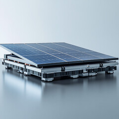 Solar panel on a pole isolated on a white background
