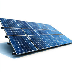 Solar panel on a pole isolated on a white background