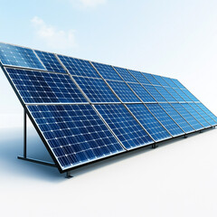 Solar panel on a pole isolated on a white background