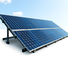 Solar panel on a pole isolated on a white background