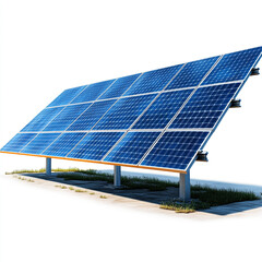 Solar panel on a pole isolated on a white background