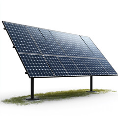 Solar panel on a pole isolated on a white background