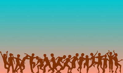 group of people jumping