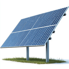 Solar panel on a pole isolated on a white background