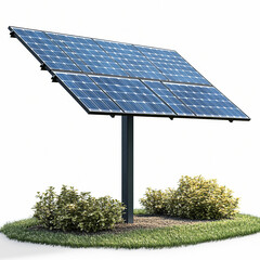 Solar panel on a pole isolated on a white background