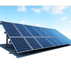 Solar panel on a pole isolated on a white background