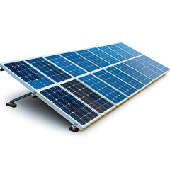 Solar panel on a pole isolated on a white background