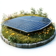 Solar panel on a pole isolated on a white background