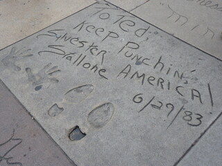 Chinese Theater handprints Hollywood Los Angeles California