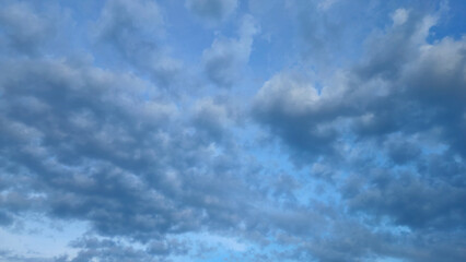 Blue clouds in the sky, natural background