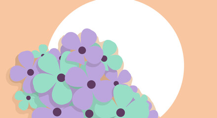 Pastel flowers in a soft background display.