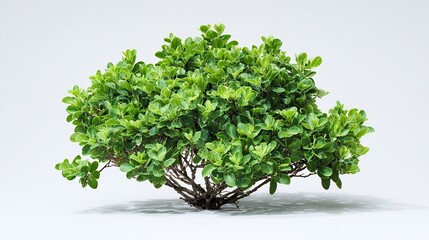Obraz premium bush plant foliage green leaves isolated shrub garden nature small growth botany greenery bright close-up studio shot