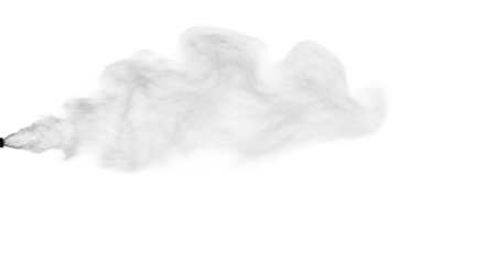 Light grey mist of atomized water particles spreading dynamically from left across a transparent studio background, captured with high-speed photography, clean visual effect for abstract background