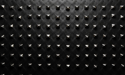 Dark Textured Leather with Silver Studs