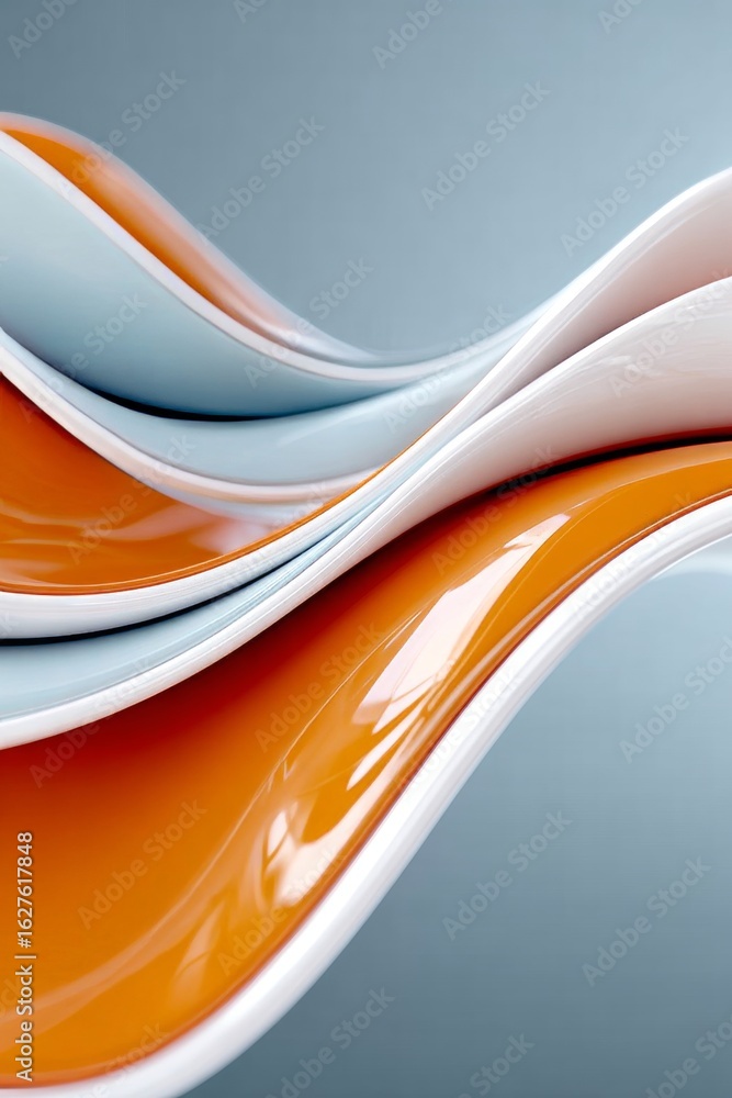 Canvas Prints captivating abstract waves of motion a fusion of soft orange and blue hues for modern design use