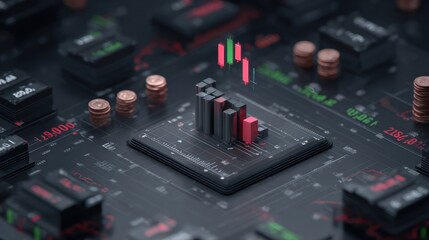 Abstract financial data visualization