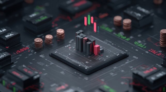 Abstract financial data visualization - Powered by Adobe