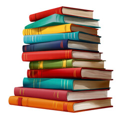 Colorful books stacked high (8)