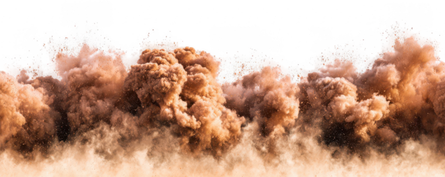 Powerful explosion of brown dust