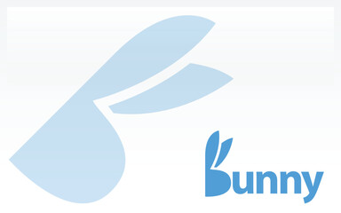 Word mark logo icon formed bunny ear symbol in letter b