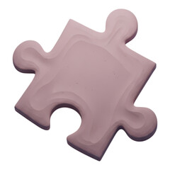 Obraz premium Single pink puzzle piece isolated on transparent background