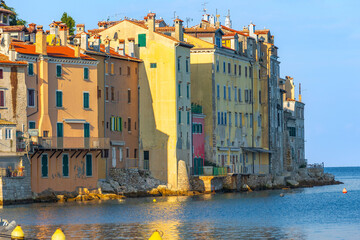 Rovinj, Croatia old town, coastline houses