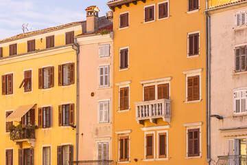 Rovinj, Croatia street with traditional houses