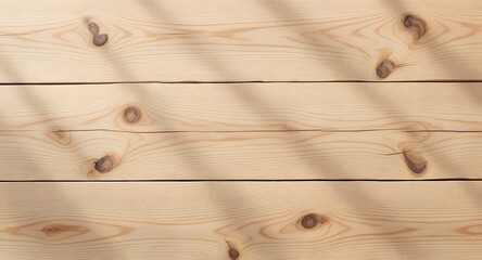 Natural Light Pine Wood Plank Texture with Knots and Grain Patterns in Horizontal Arrangement for Background and Design Use