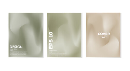 A collection of creative abstract backgrounds with soft wavy textures. A combination of light and dark. Minimalist pastel color designs.