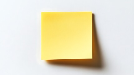 Single yellow sticky note on a white background post it