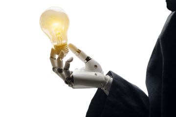 Artificial intelligence, innovation, and new ideas concept.