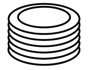 A stack of plates isolated on white background Ai Generated