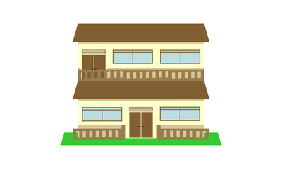 Two floor school building vector